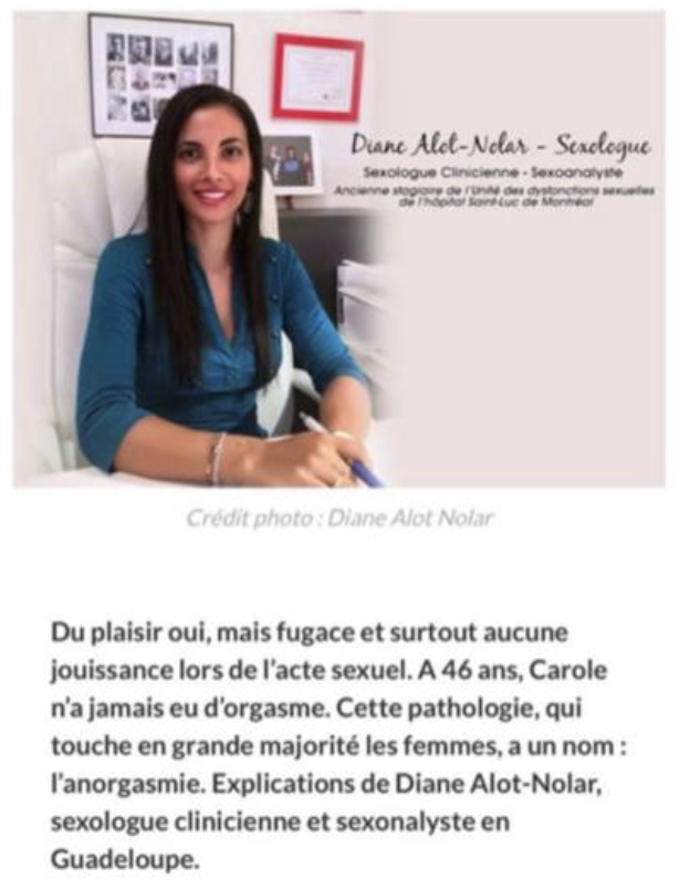Articles sur le site BEYON :  « L’absence d’orgasme : un mal méconnu », 2018